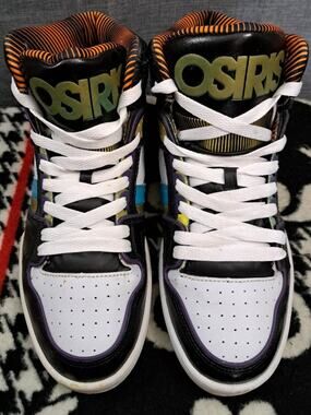 Osiris Bronx NYC 83 VLC Black Gold High Top Skate Shoes Size 11.5 Men